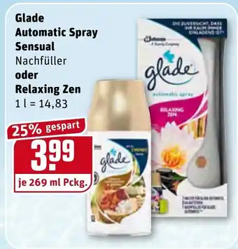 REWE Center Glade Automatic Spray Sensual oder Relaxing Zen 269ml Angebot