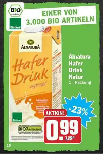 Hit Alnatura Hafer Drink Natur Angebot