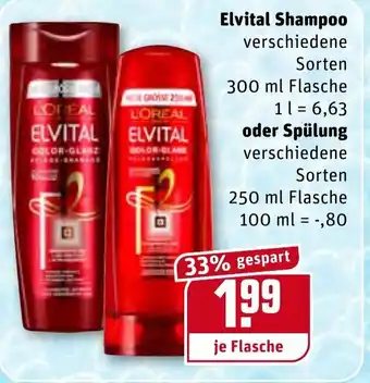 REWE Center Elvital Shampoo 300ml oder Spülung 250ml Angebot