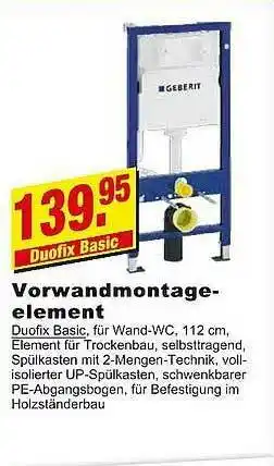 Leymann Baustoffe Vorwandmontage-element Angebot