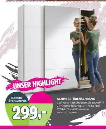 Möbel Rehmann Schwebetürenschrank Angebot