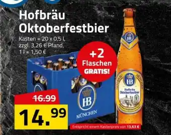 Logo Getränkemarkt Hofbräu Oktoberfestbier Angebot