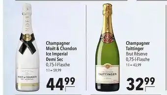 CITTI Markt Champagner Moët & Chandon Ice Imperial Demi Sec Oder Taittinger Angebot