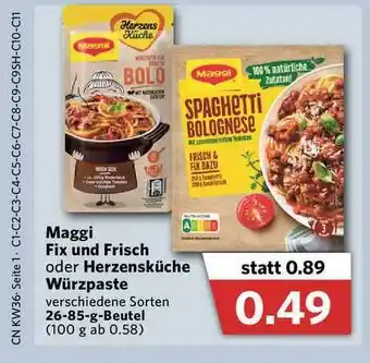 Combi Maggi Fix Und Frisch Oder Herzensküche Würzpaste Angebot