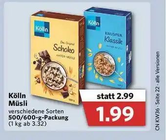 Combi Kölln Müsli Angebot