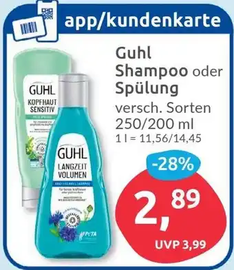 Budni Guhl Shampoo oder Spülung 250/200ml Angebot