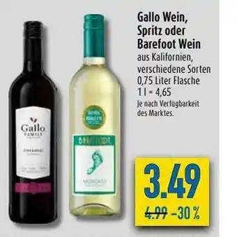 diska Gallo Wein, Spritz Oder Barefoot Wein Angebot