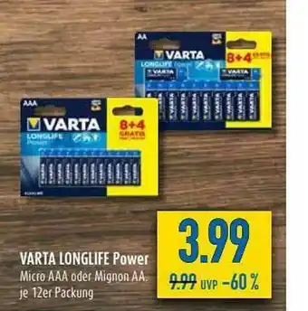 diska Varta Longlfe Power Angebot