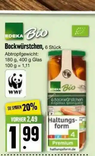 Edeka Edeka Bio Bockwürstchen Angebot