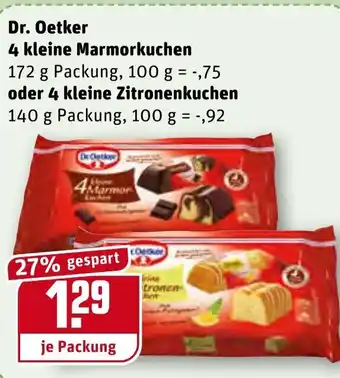 REWE Center Dr. Oetker 4 kleine Marmorkuchen 172g oder 4 kleine Zitronenkuchen 140g Angebot