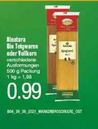 Edeka Alnatura Bio Teigwaren Oder Vollkorn Angebot