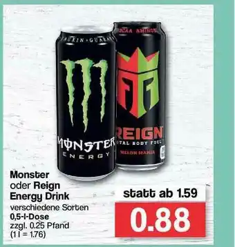 Famila Nord Ost Monster Oder Reign Energy Drink Angebot