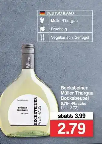 Famila Nord Ost Becksteiner Müller Thurgau Bocksbeutel Angebot