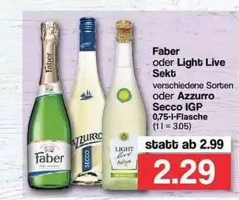 Famila Nord Ost Faber Oder Light Live Sekt Oder Azzurro Secco Igp Angebot