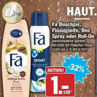 Hit Fa Duschgel, Flüssigseife, Deo Spray Oder Roll-on Angebot