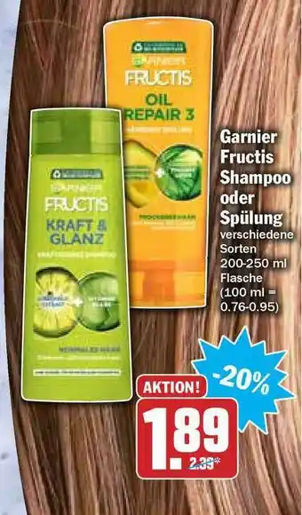 Hit Garnier Fructis Shampoo Oder Spülung Angebot