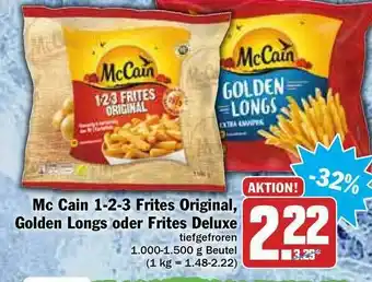 Hit Mccain 1.2.3 Frites Original, Golden Longs Oder Frites Deluxe Angebot