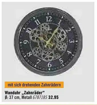 Hornbach Wanduhr „zahnräder” Angebot