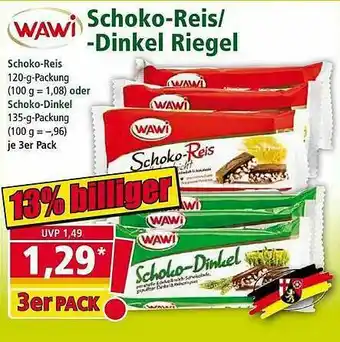 Norma Wawi Schoko-reis Oder -dinkel Riegel Angebot