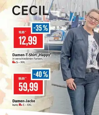 Stolz Damen-t-shirt „happy” Damen-jacke Cecil Angebot