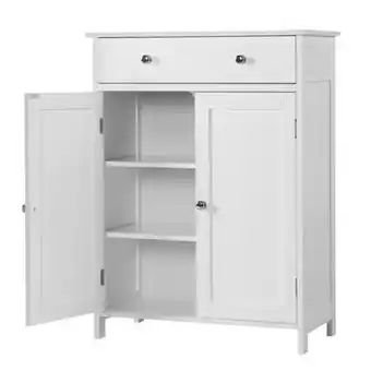 ManoMano Yaheetech badschrank badezimmerschrank küchenschrank kommode aufbewahrungsschrank mit schublade und doppeltür 60 x 30 x 80 cm Angebot