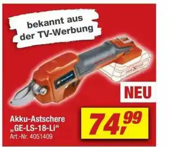 toom Baumarkt Akku-astschere „ge-ls-18-li” Angebot