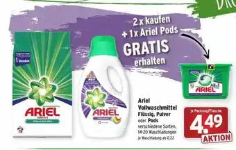 Wasgau Ariel Vollwaschmittel Flüssig, Pulver Oder Pods Angebot