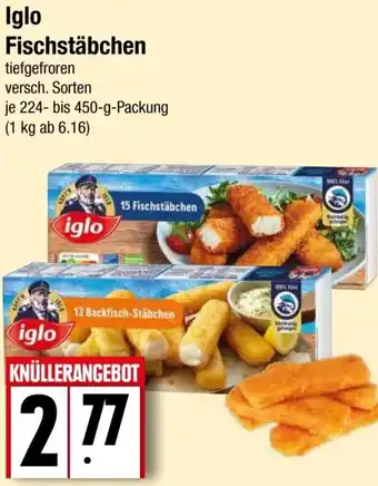 EDEKA Bandelt Iglo Fischstäbchen 224-450 g Packung Angebot