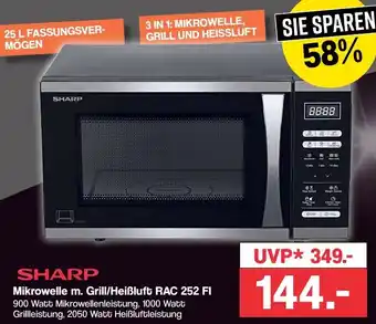 Famila Nord West SHARP Mikrowelle m. Grill/Heißluft RAC 252 FI Angebot