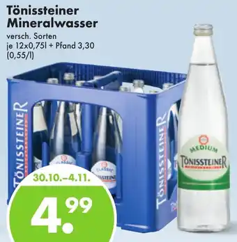 Trink und Spare Tönissteiner Mineralwasser 12x0,75 L Angebot