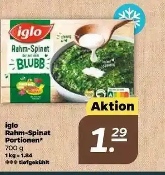 NETTO Iglo Rahm-spinat Portionen Angebot