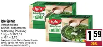 nah & gut iglo Spinat 500/750 g Packung Angebot