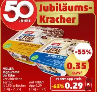 PENNY MÜLLER Joghurt mit der Ecke 150 g Becher Angebot