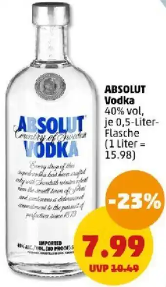 PENNY ABSOLUT Vodka 0,5 Liter Flasche Angebot