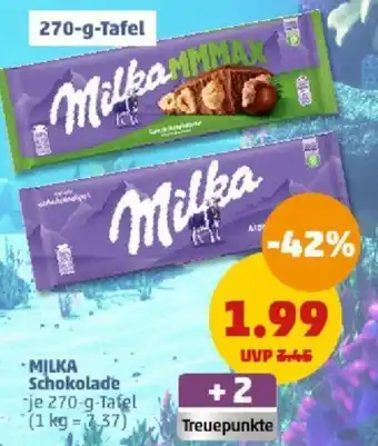 PENNY MILKA Schokolade 270 g Tafel Angebot