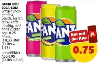 PENNY FANTA oder COCA-COLA 0,33 Liter Angebot