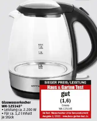 PENNY Emerio Glaswasserkocher WK-125145 Angebot