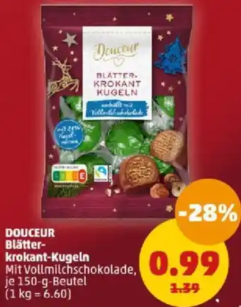 PENNY DOUCEUR Blätterkrokant Kugeln 150 g Beutel Angebot