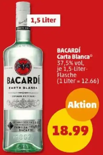 PENNY BACARDÍ Carta Blanca 1,5 Liter-Flasche Angebot