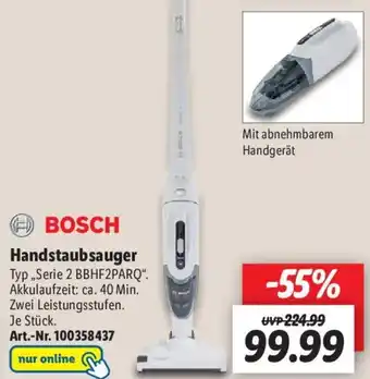 Lidl BOSCH Handstaubsauger Serie 2 BBHF2PARQ Angebot