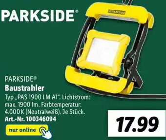 Lidl PARKSIDE Baustrahler PAS 1900 LM A1 Angebot