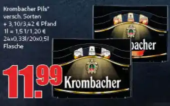 Ihr Frischmarkt Krombacher Pils 20*500/24*330ml Angebot