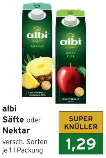 CAP Markt albi Säfte oder Nektar 1 L Packung Angebot