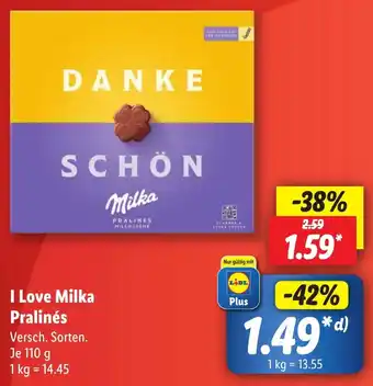 Lidl I Love Milka Pralinés 110 g Angebot