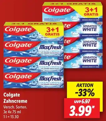 Lidl Colgate Zahncreme 4x75 ml Angebot