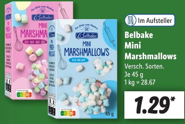Belbake Mini Marshmallows 45 g Angebot bei Lidl