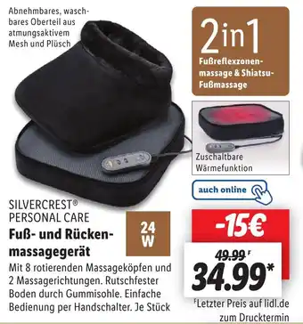 Lidl SILVERCREST PERSONAL CARE Fuß und Rückenmassagegerät Angebot