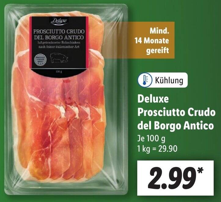 Deluxe Prosciutto Crudo del Antico 100 g Angebot bei Lidl