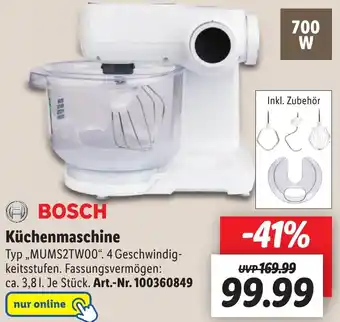 Lidl BOSCH Küchenmaschine ,,MUMS2TW00" Angebot