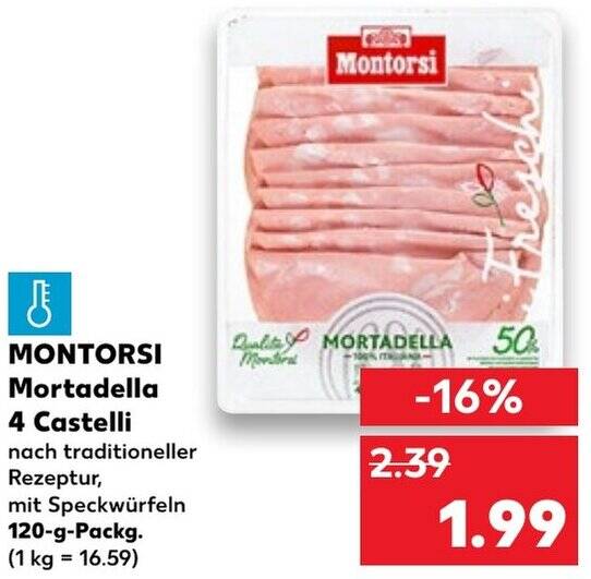 MONTORSI Mortadella 4 Castelli 120 g Packg. Angebot bei Kaufland